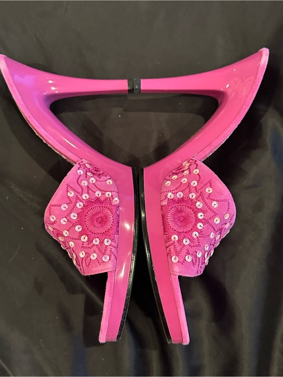 Carlos by Carlos Santana Shoes - Pink Sequined Heeled Sandals